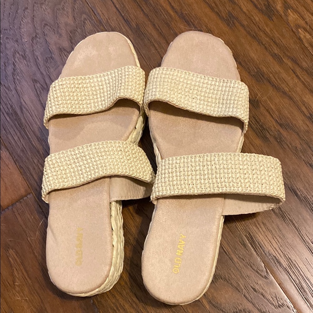 Old Navy Cream Double Strap Sandals